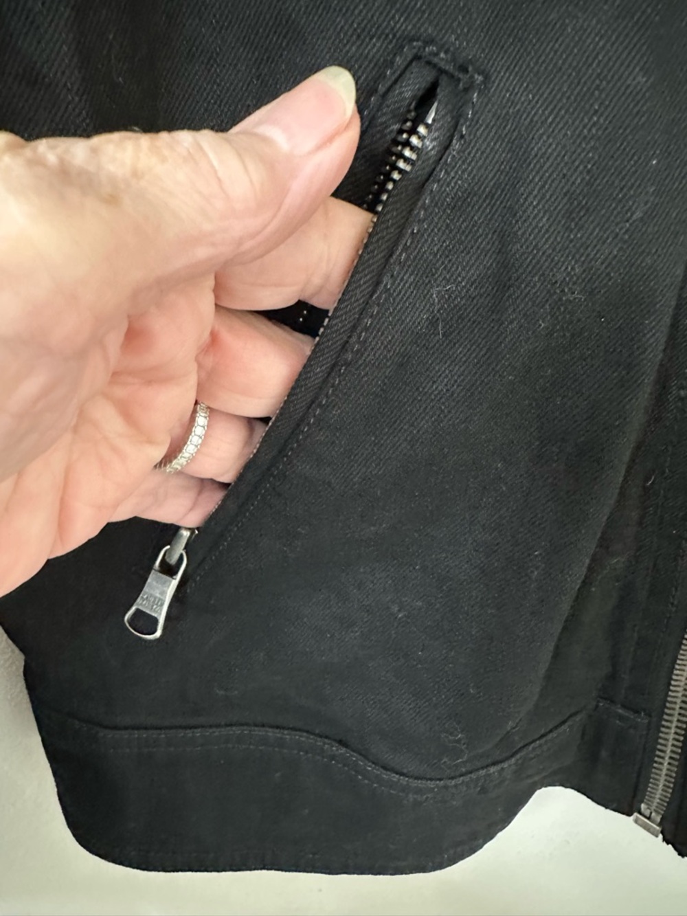 Black Asymmetrical Zip Jacket - Picture 3 of 8